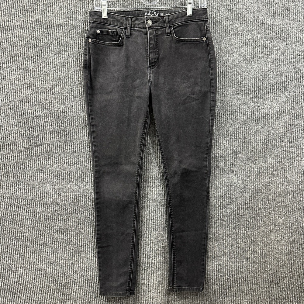 Lee Riders Mid Rise Skinny Jeans Womens Size 8L Black Denim Cotton‎ Stretch